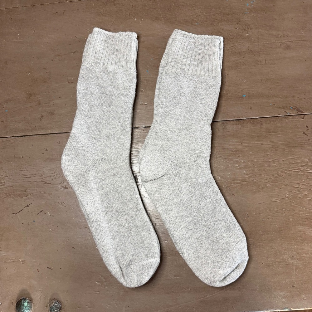 Wool Camping Socks Grey Hiking Gorpcore Unisex Mens 9-11 Womens 10-12